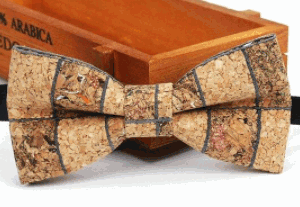 Cork Wooden bow tie square design